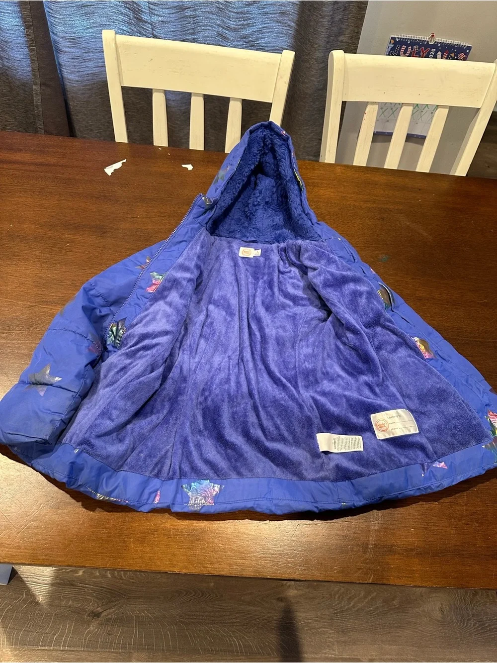 wonder nation Blue Star-Print Hooded Puffer Jacket